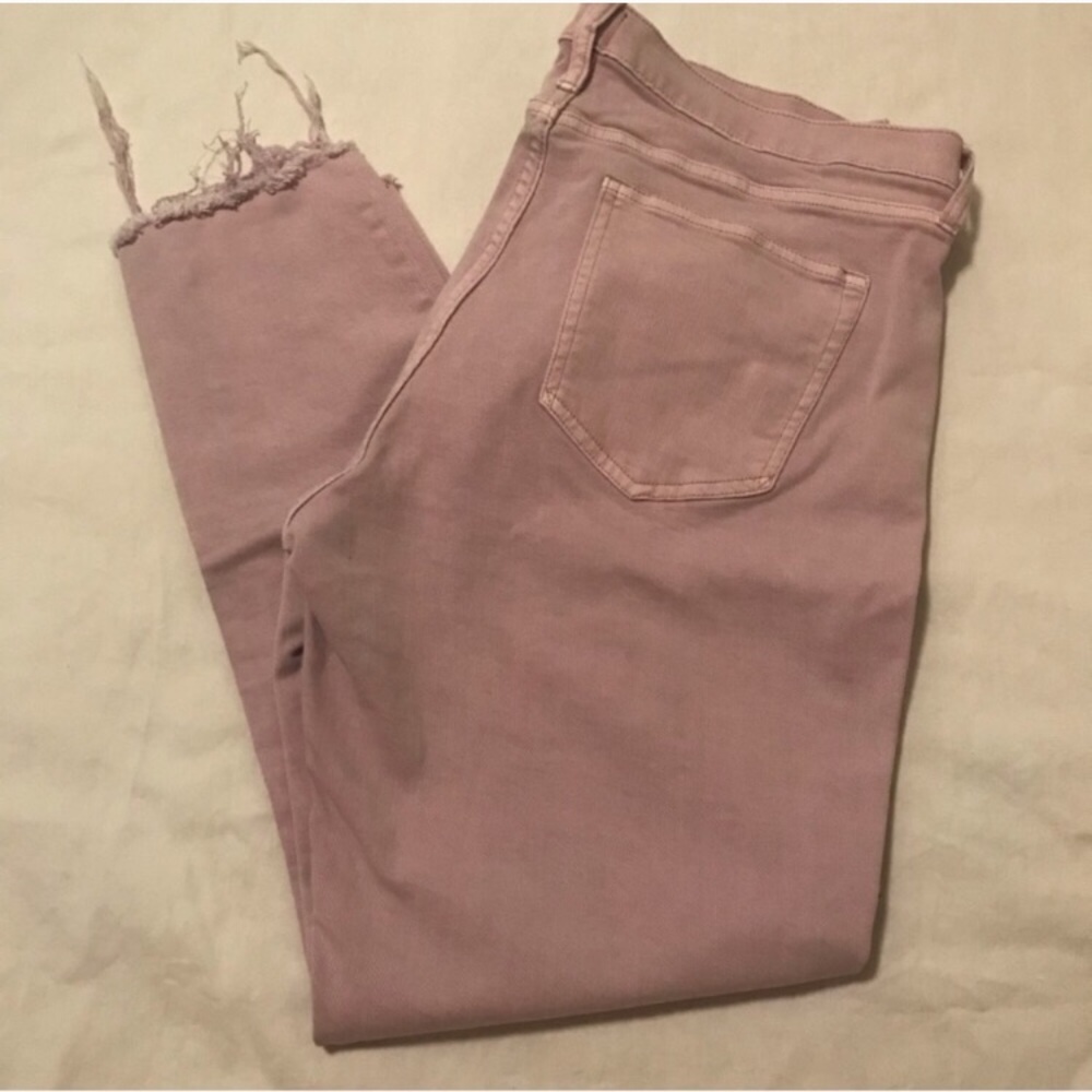 Gap Pink True Skinny Jeans - Distressed Crops